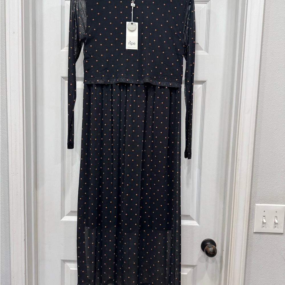 Ripe Charcoal Dress with Brown Dots - Picture 3 of 4